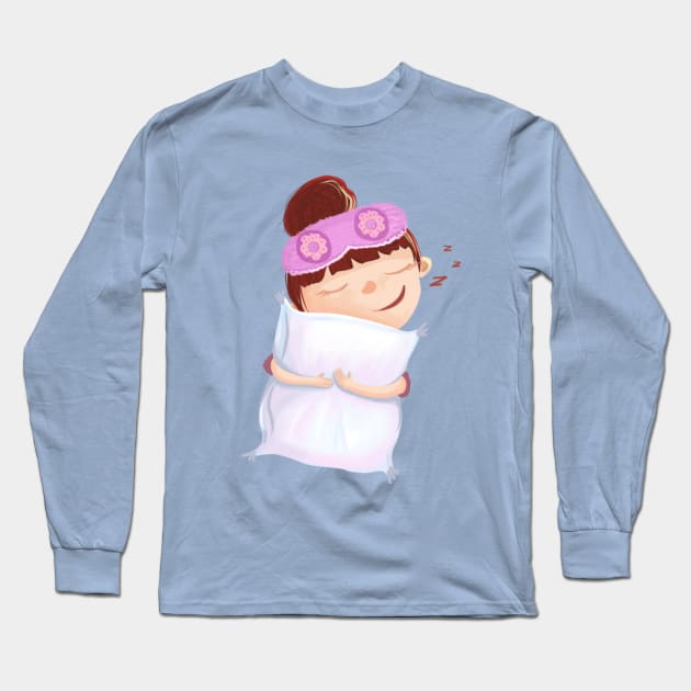 Girl and sleep Long Sleeve T-Shirt by AlinaArt